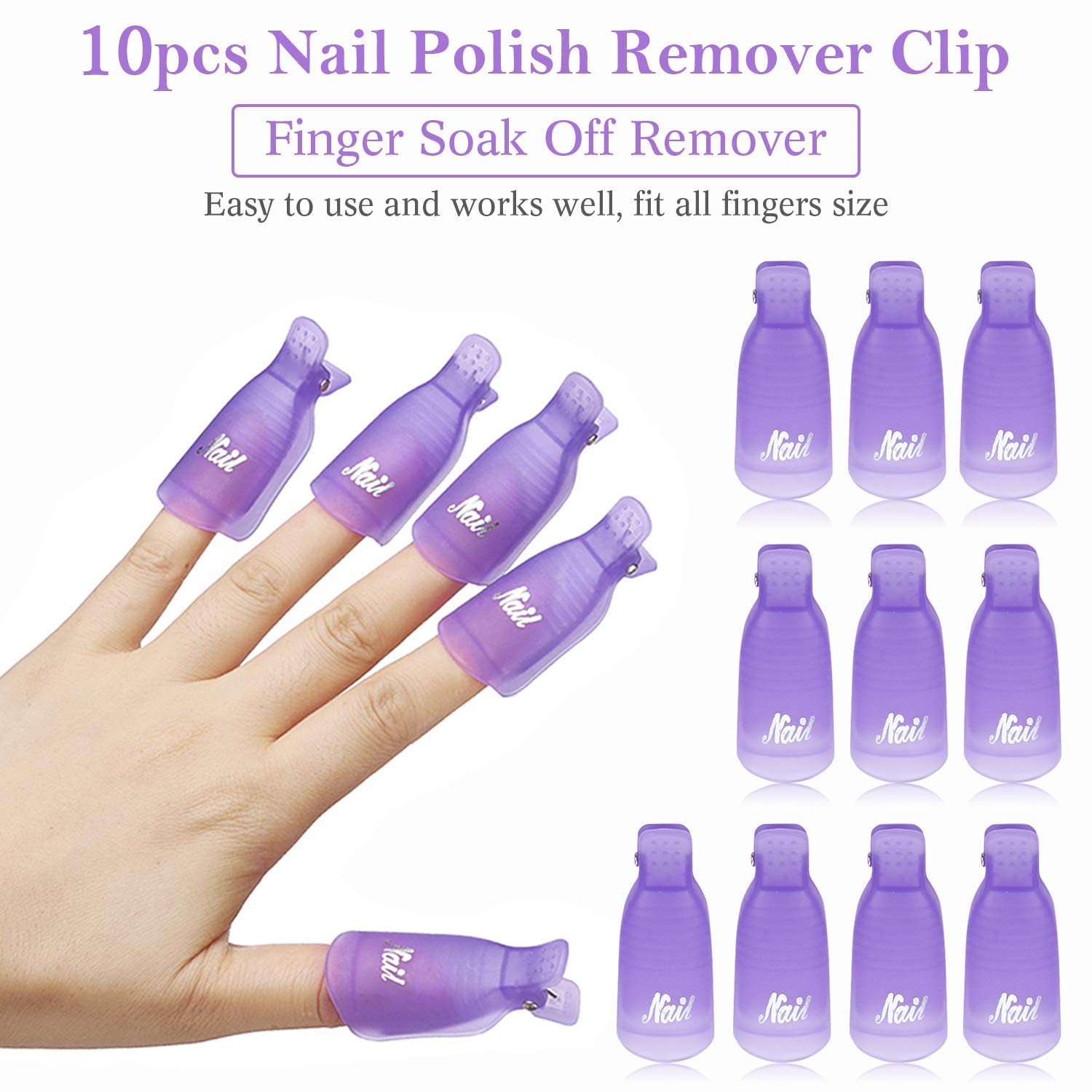 Nail Tech Accessories - 10 шт. пластиковых зажимов для снятия