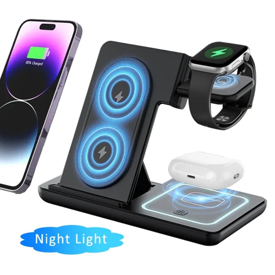 Wireless Charger 3 In 1 - Ночная светодиодная лампа 3 в 1