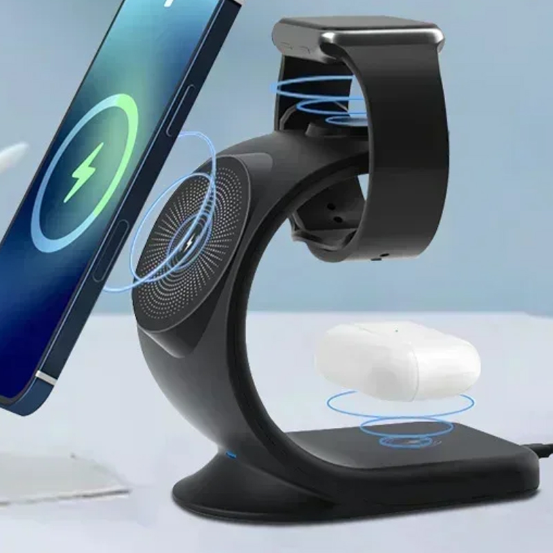 Магнитное беспроводное зарядно – обзор и цена Wireless Charger 3 In 1