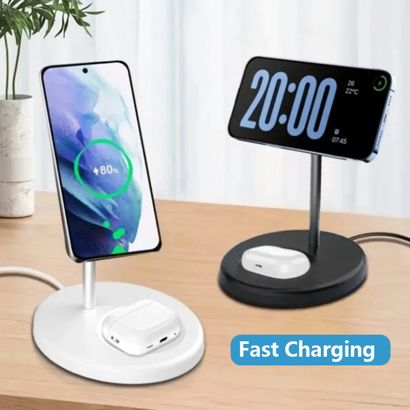 Магнитная беспроводная зарядна – обзор и цена Wireless Charger 3 In 1