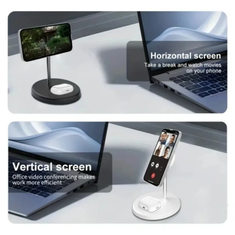 Магнитная беспроводная зарядна – обзор и цена Wireless Charger 3 In 1