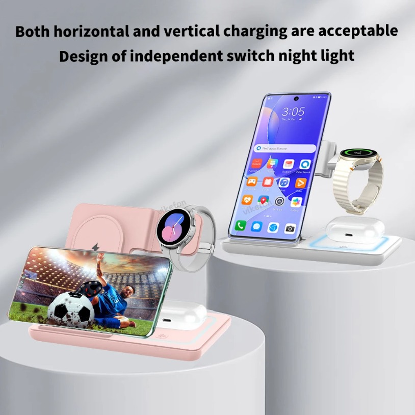 Складная настольная подставка  – обзор и цена Wireless Charger 3 In 1