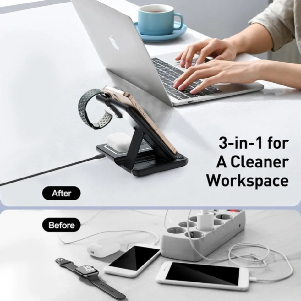 Ночная светодиодная лампа 3 в  – обзор и цена Wireless Charger 3 In 1
