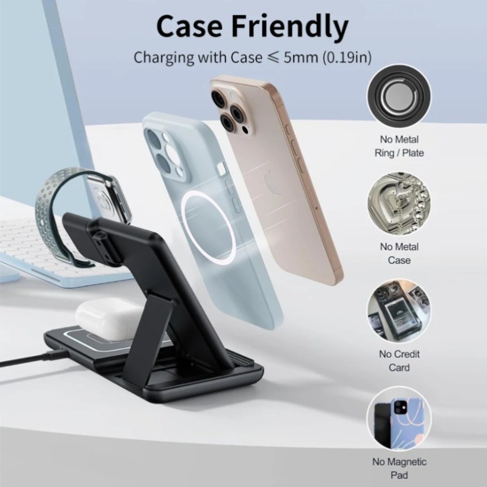 Ночная светодиодная лампа 3 в  – обзор и цена Wireless Charger 3 In 1