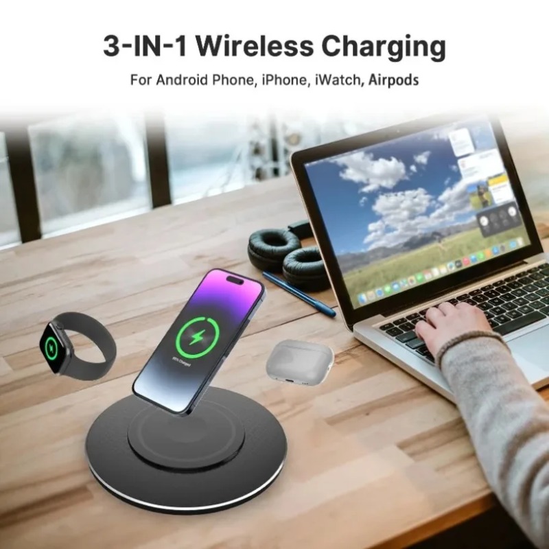 Компактная беспроводная зарядн – обзор и цена Wireless Charger 3 In 1